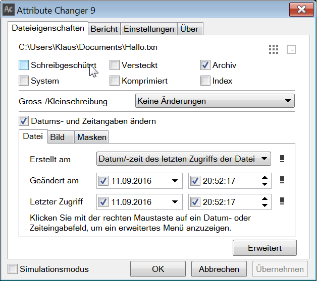 Attribute Changer 11.20b instaling